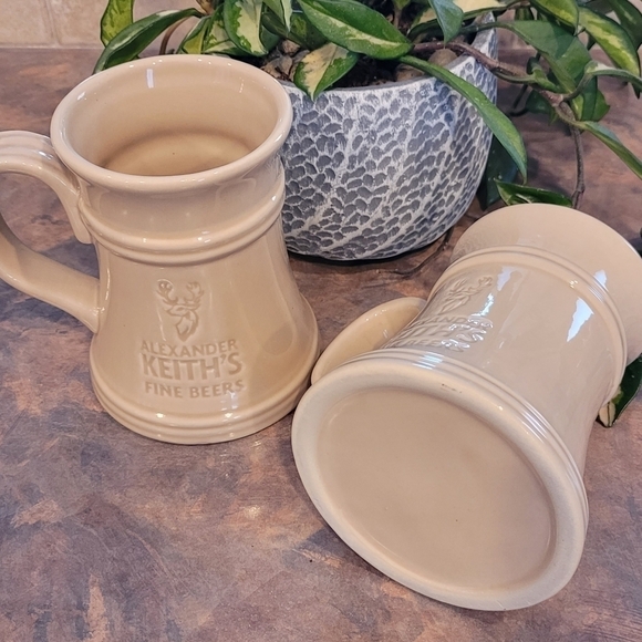 ALEXANDER KEITH'S Vintage Canadian Stein/Tankard, Light Brown Glaze, Set of 2 - Picture 3 of 9